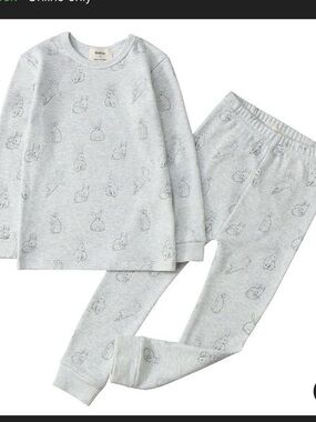 Owlivia Grey Rabbit Print Organic Cotton Pajama Set 3-4T